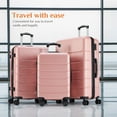thumbnail image 4 of JIOABL 3-Piece Luggage Sets, Hard Shell ABS Suitcases with Double Spinner Wheels, Lightweight Expandable Rolling Travel Suit Case with TSA Lock, Pink, 4 of 9