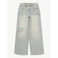 thumbnail image 4 of Justice Girls Wide Leg with Embroidery Jeans, Sizes 6-18, Slim & Plus, 4 of 8