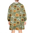 thumbnail image 2 of Green Sunflower Bee Pattern Wearable Oversized Blanket,Wearable Blanket Hoodie for Adults,Cozy Hooded Blankets with Super Pockets,Super Warm Fuzzy Pullover for Women & Men, 2 of 6