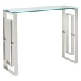 thumbnail image 1 of Contemporary Stainless Steel & Glass Console/Desk in Silver, 1 of 6