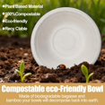BPPEG 100 Pack 12Oz Paper Bowls White Disposable Compostable ...