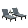 thumbnail image 6 of Dextrus Black Outdoor Wicker Loveseat, Double Seater with 3CM Gray Cushion, Polypropylene Resin, Faux Wood Grain, 6 of 8