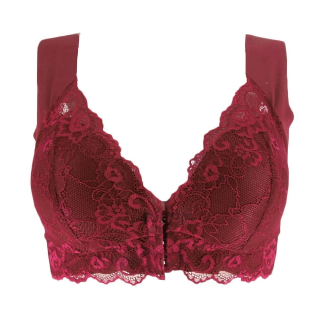 Harpily 2025 Bra Women's Adjustable Sports Front Closure Extra-Elastic Breathable Lace Trim Bra