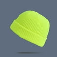 thumbnail image 2 of Domzle Short Fisherman Beanie for Men Women Warm Winter Hats Knit Cuffed Beanies Skull Cap Acrylic Watch Hat Green, 2 of 3