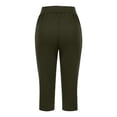 thumbnail image 5 of Lixiuxyad Summer Beach Pants Women's Casual Pants For Everyday Comfort Versatile Home And Sports Wear Classic Solid Color 3/4 Length Trousers Elastic Waist For Easy Fit Green, 5 of 6