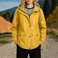 thumbnail image 6 of hoksml Women's Waterproof Hooded Rain Jacket Lightweight Windproof Drawstring Coat Outdoor Travel Daily, 6 of 9