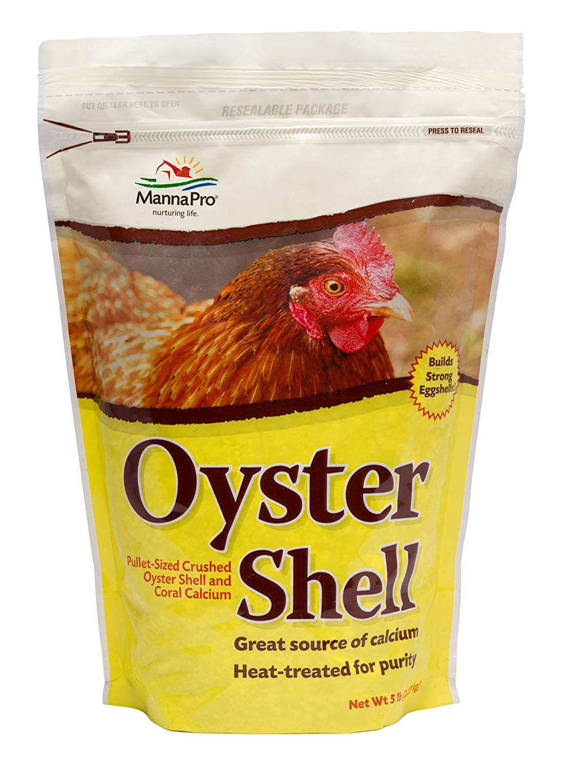 Oyster Shell, 5Pounds, Pellet size crushed oyster shell By Manna Pro