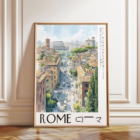 Rome Colosseum Street View Wall Art Print