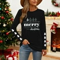 thumbnail image 4 of HOMBOM Womens Graphic Shirts Pullover Black Christmas Christmas Tree Long Sleeve Crewneck Blouse for Ladies Xmas, 4 of 9