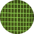 thumbnail image 1 of Ahgly Company Indoor Round Checkered Green Modern Area Rugs, 5' Round, 1 of 4