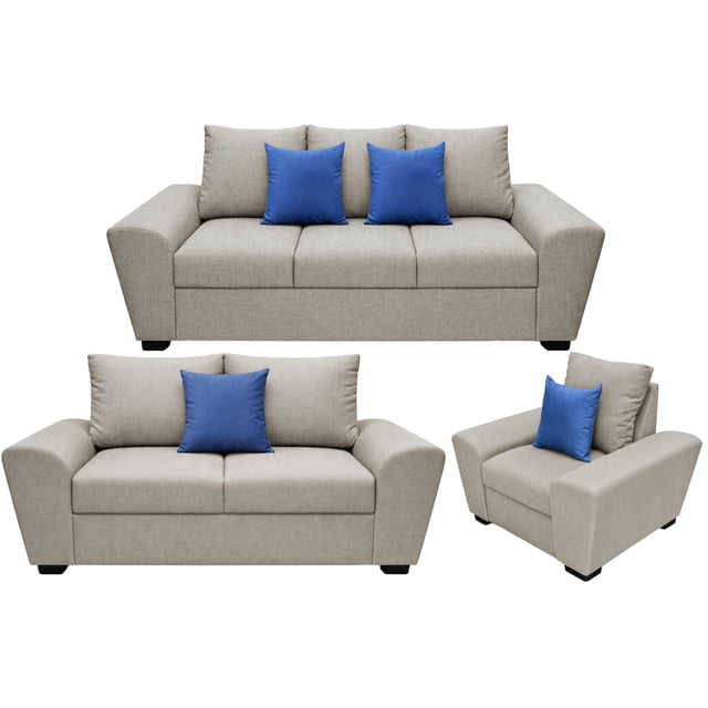 Sala Modular 3-2-1 El Bazar Store Islandia Beige, Sofa, Love seat y sillon