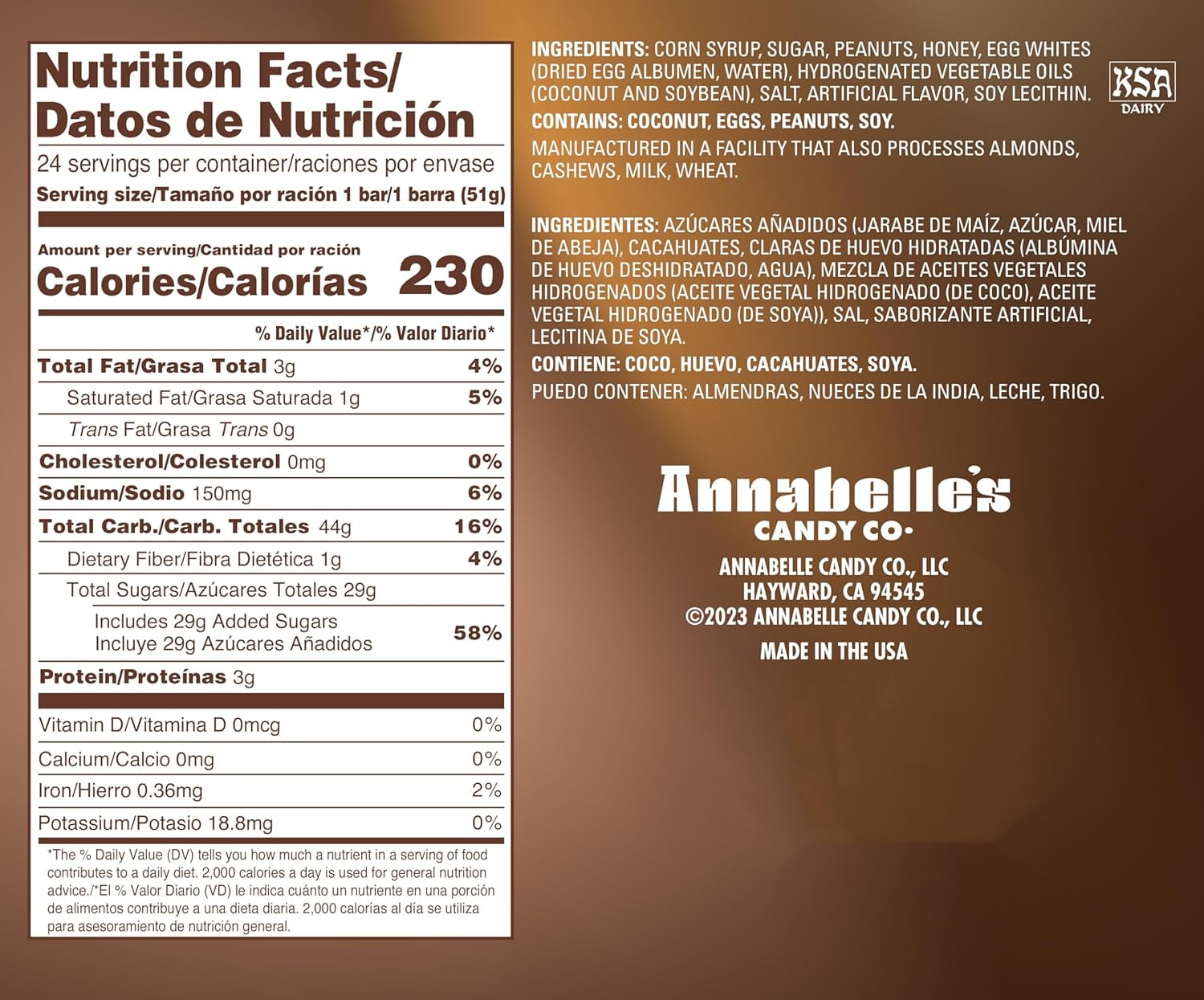 Annabelle's Big Hunk Candy Bar, 1.8-Ounce Bars (Pack of 24)