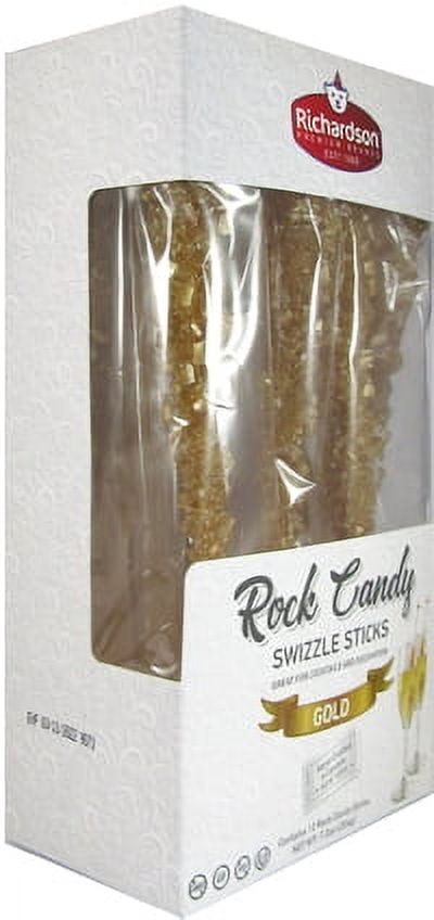 Roses Brands Gold Rock Candy Swizzle Sticks 12 piece box