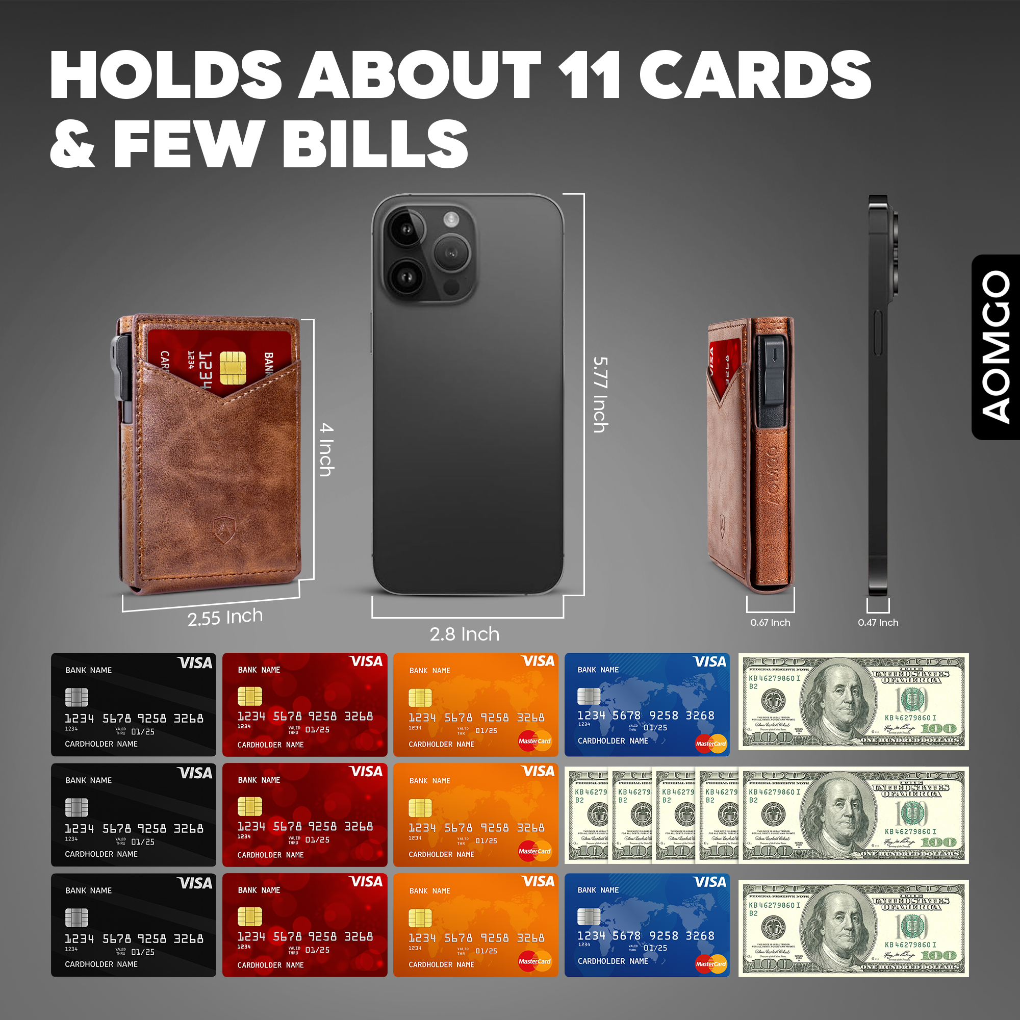 AOMGO Men's Smart Wallet with Money Clip photo 6