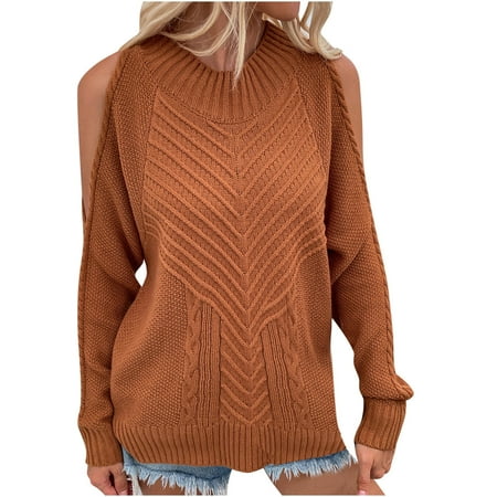 

Ziloco Women Fashion Solid Color Casual Crew Neck Long Sleeve Loose T-Shirt Blouse Tops Sweater scrub jackets for women Brown L
