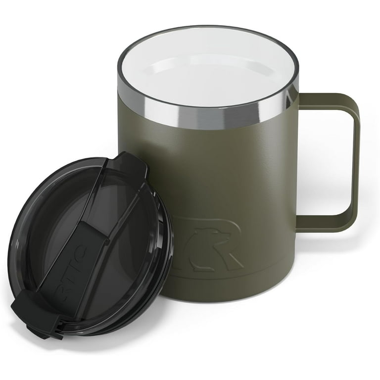12oz Essential Coffee Mug with Lid and Handle, Insulated, Stainless Steel,  Metal, Double Wall Vacuum-Insulation, Ceramic Lined, Portable, Travel Cup  for Hot and Cold Drink, Navy - Walmart.com