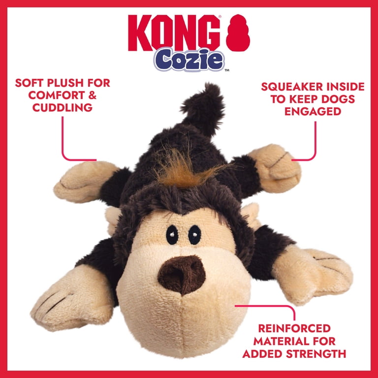KONG Cozie Spunky the Monkey Small Dog Toy, Extra Tough Plush