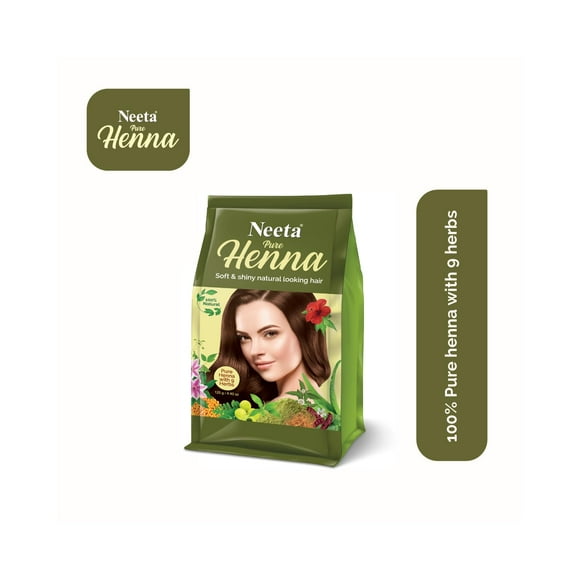 Neeta Pure Henna Powder for Hair with 9 Natural Herbs 125g Pack of 3