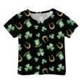 thumbnail image 4 of SJLDQY Toddler Child Girls T Shirt St. Patrick's Day Crewneck Short Sleeve Clover Print Soft Casual Loose Fashion Tops Tee, 4 of 4