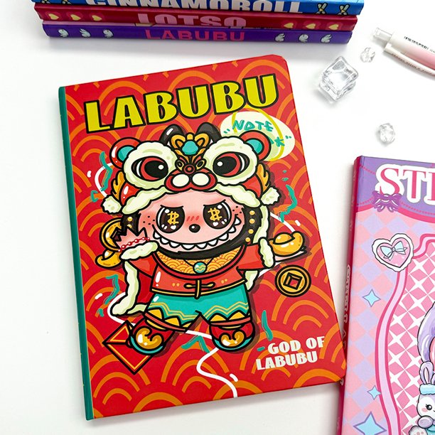 Gran oferta Labubu A5 cuaderno de página de Color carcasa dura Sanrio dibujos animados estudiantes diario portátil niños aprendizaje papelería regalos
