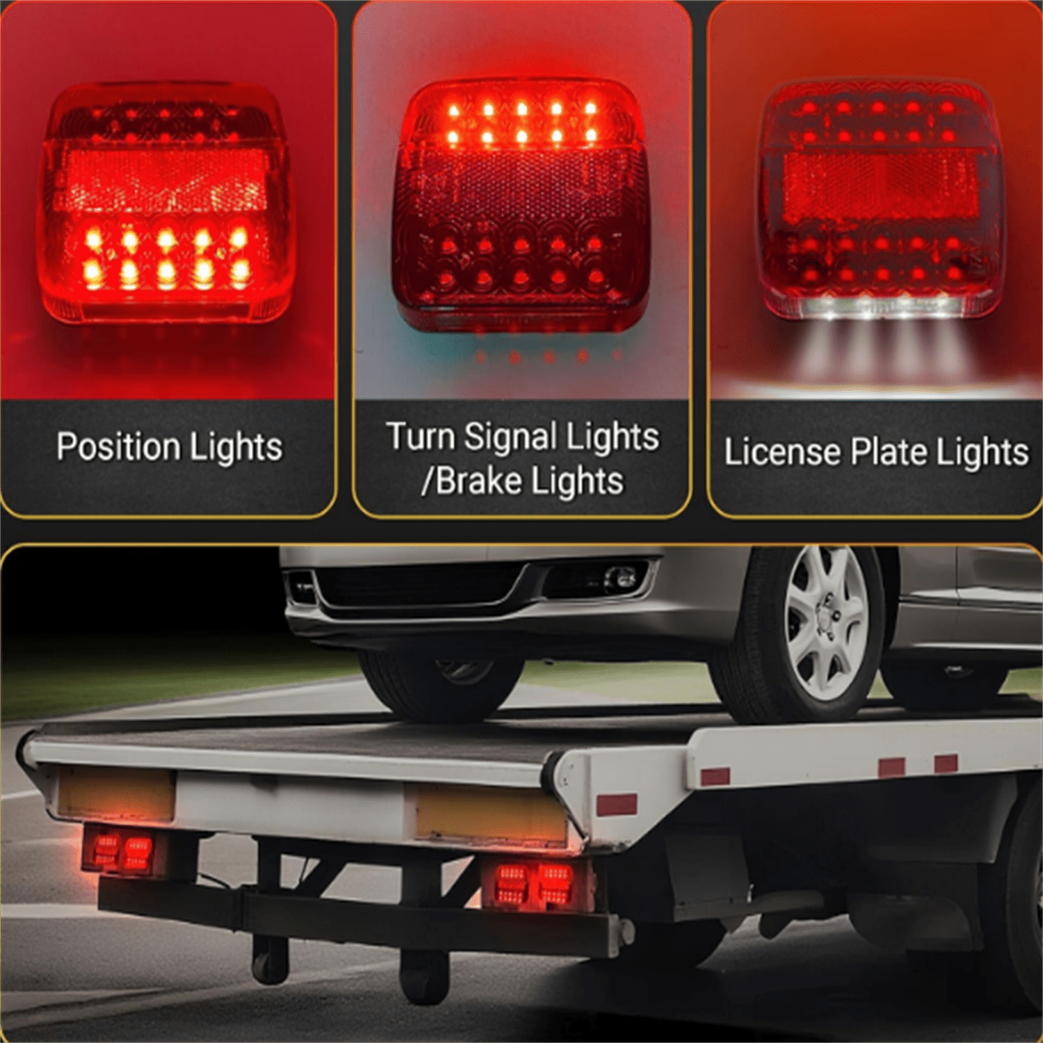 Trailer Lights Magnetic, New Rechargeable Wireless Trailer Tow Lights LED Kit Waterproof for Truck Camper RV