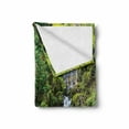thumbnail image 2 of Garden Soft Flannel Fleece Throw Blanket, Pond in Style Garden Arboretum Trees Bush Foliage Rocks Waterscape Picture, Cozy Plush for Indoor and Outdoor Use, 70" x 90", Green White, by Ambesonne, 2 of 6