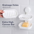 thumbnail image 3 of Jabonera de doble capa con ventosa, soporte de esponja fuerte para ducha, bañera y fregadero de cocina, sin taladros, extraíble, 3 of 5