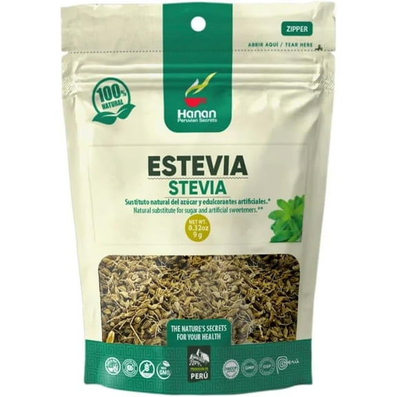 Stevia (Estevia) Loose Leaf Herbs - 9 g Natural Dried Stevia Leaves Rebaudiana Plant Leaves from Peru - Tea Sweetener