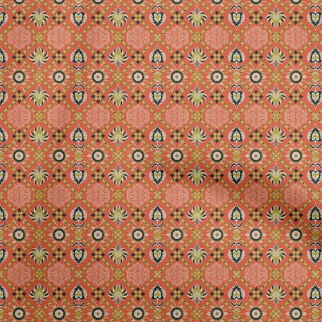 oneOone Cotton Poplin Orange Fabric Block Craft Projects Decor Fabric Printed By The Yard 56 Inch Wide