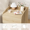 thumbnail image 5 of TROPOW Nightstand with 2 Drawers, 23.6" Modern Bed Side Table 2 Drawers End Table w/Storage Bedside Table with Handle Free Design for Bedroom, Living Room, Curved Profile Design, Natural Wood, 5 of 7