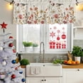 thumbnail image 5 of Fall Leaves Curtain Valances for Windows, Kitchen Valance Window Treatments Panel 2 Pack, Autumn Flowers Birds Retro Thanksgiving Rod Pocket Short Curtains for Bathroom Bedroom 54 x 18 Inch, 5 of 8