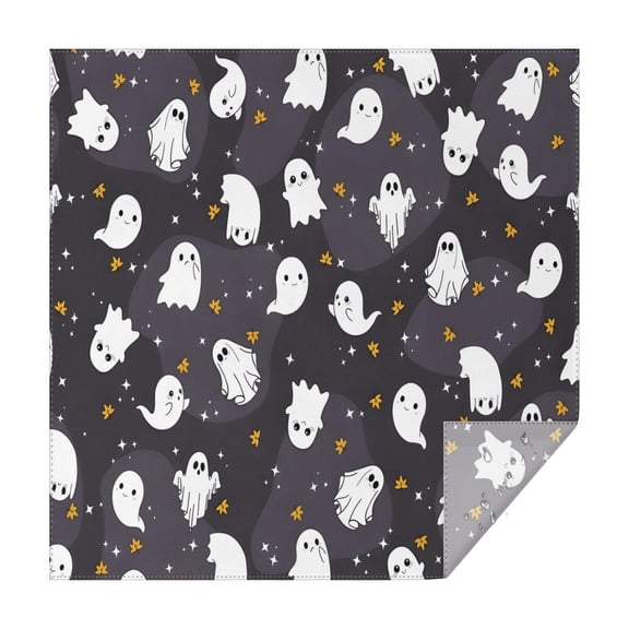 Dark Halloween Ghosts with Stars Square Tablecloth,Waterproof Square Table Cover,Wipeable Spillproof Washable Table Cover for Home Kitchen Party Decor 42"X42"(107x107cm)