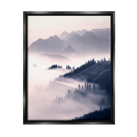 Stupell Industries Foggy Mountain Nature Nature Photography Black Floater Framed Art Print Wall Art, 17 x 21