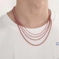 thumbnail image 4 of HIJONES Stainless Steel Rope Chain Necklace for Men Women Twist Rope Chain Solid Jewelry Hip Hop Rock Chain 3MM 20 Inch Rose Gold, 4 of 6