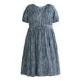 thumbnail image 2 of Terra & Sky Women's Plus Size Puff Sleeve Dress. Sizes 0X-5X, 2 of 4