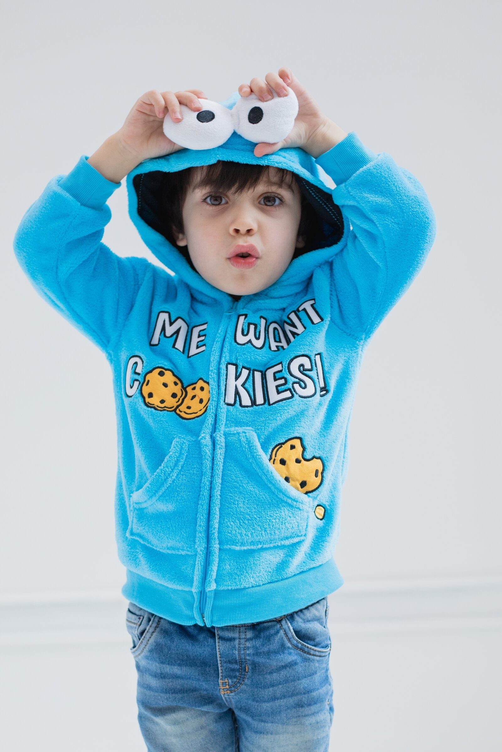 Sesame Street Cookie Monster Infant Baby Boys Zip-Up Hoodie Blue 18 Months  - Walmart.com