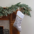 thumbnail image 2 of Northlight 20.5" Metallic Silver and Gold Flourish Christmas Stocking with Curved Cuff, 2 of 2
