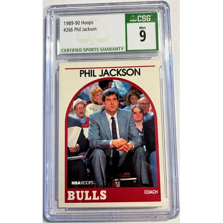 NBA 1989 Hoops Phil Jackson Graded Card #266 (HOF Coach) (CSG 9)