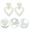 thumbnail image 3 of 1 Paire de Boucles d'Oreilles Simples en Forme de Cœur Boucles d'Oreilles en Alliage Chic pour Fille Bijoux, 3 of 8
