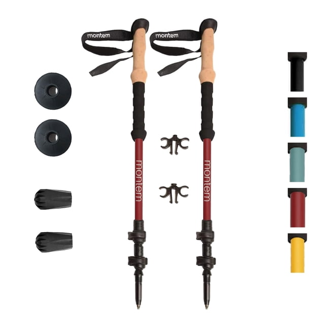 Bastones de trekking Montem ultraligeros 100% fibra de carbono (2 bastones)