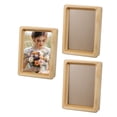 thumbnail image 1 of Marcos de fotos de madera natural de 4 x 5 pulgadas, 3pcs Mini marco de acabado de madera para exhibición en escritorio y montaje en pared, color madera, 1 of 7