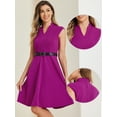 thumbnail image 2 of DARING DIVA Elegant Dress Split Neck Wear to Work Sleeveless Dresses XS Purple, 2 of 6