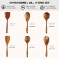 thumbnail image 3 of ACDANC 6 Piece Wooden Spoons for Cooking – Natural Teak Wooden Utensil Set,Easy to Clean,Durable,Smooth with Comfort Grip Non Toxic Wooden Cooking Utensil Sets, 3 of 9