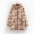 thumbnail image 2 of Abrigos de gran tamaño vintage con bolsillos con capucha y estampado floral para mujer Fridja BV0+475, 2 of 5