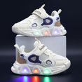 thumbnail image 2 of HZLPFO Toddler Tennis Shoes Toddler Sneakers Kids Light Up Shoes Girls Boys Outdoor Casual Adjustable Strap Pattern Sneaker(Beige,Size 12), 2 of 7