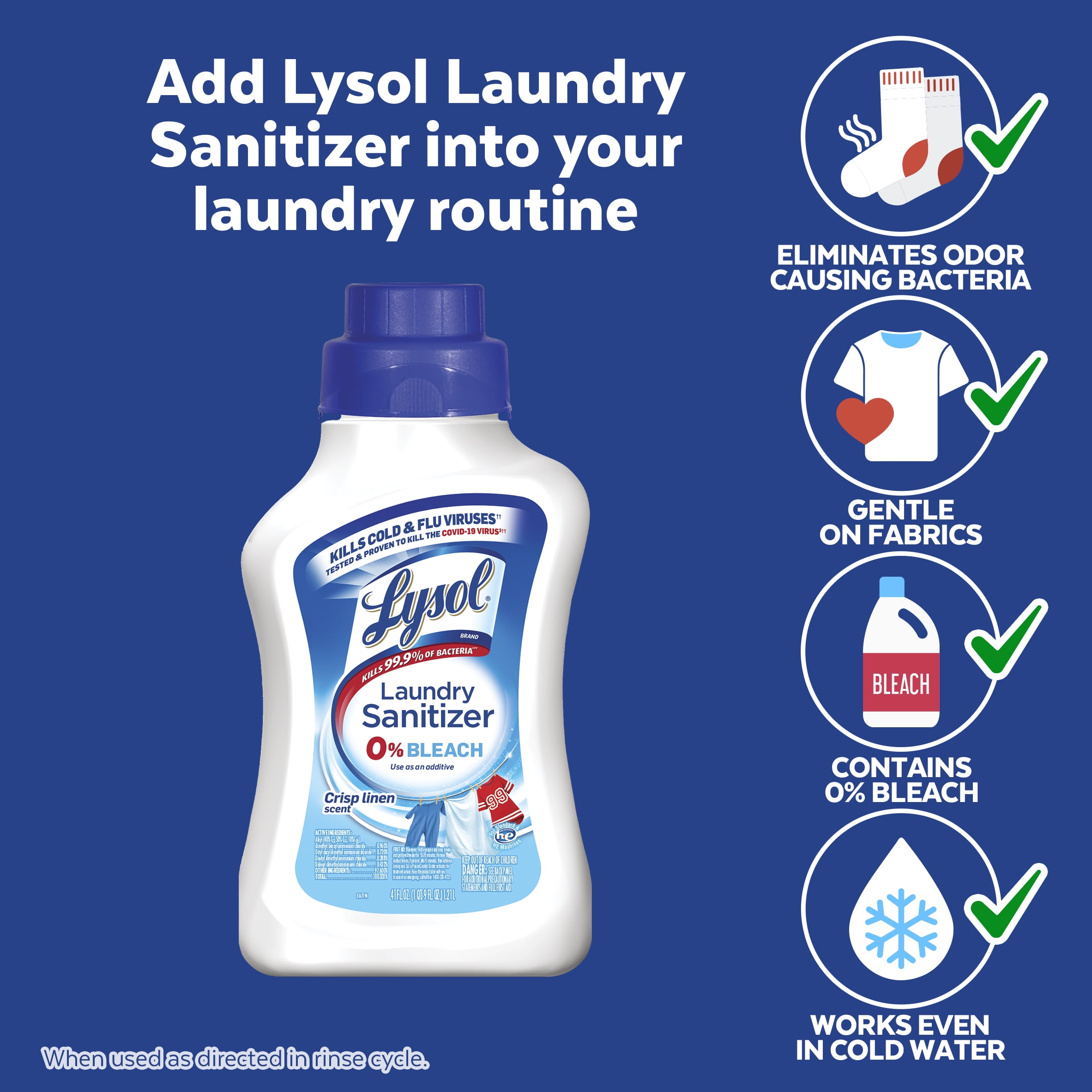 Lysol Crisp Linen Scented Laundry Sanitizer : Target