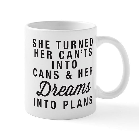 CafePress - Dreams Into Plans Mug - 11 oz Ceramic Mug - Novelty Coffee Tea Cup