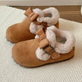 thumbnail image 2 of REDARER Girls Winter Boots Warm Plush Lined Ankle Booties Non Sole Cute Bow Detail Cozy Outdoor Toddler Kids,Size:4-4.5 Years, 2 of 9