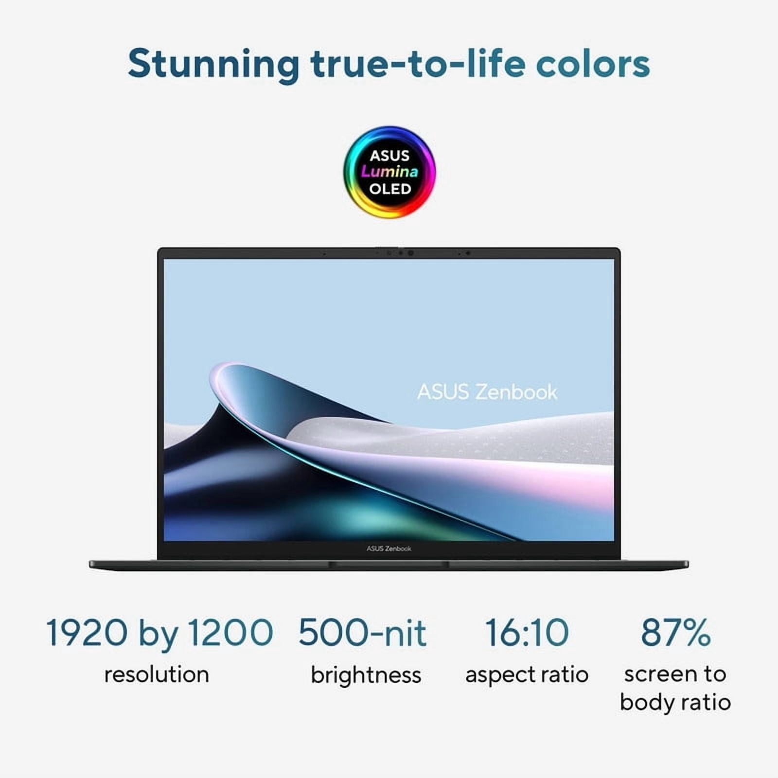 ASUS Zenbook 14 AI Copilot+ AI PC Laptop, 14" FHD+ 1920 x 1200 OLED Touchscreen, Intel Core Ultra 7 255H, WiFi 7, Backlit KB, FHD IR Webcam, Stylus Pen, Win 11 Home(16GB DDR5 RAM / 512GB SSD)