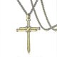 thumbnail image 1 of Colgante de Cruz de clavo de acero fundido de titanio Yuxing para hombre estilo punk 60 cm Oro y plata, 1 of 5